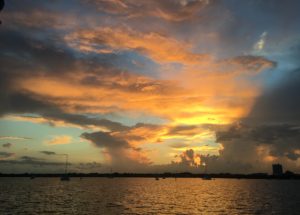 A sunset sky varying in color to encourage focusing on all aspects of health.